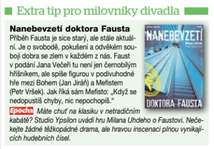 Epocha doporučuje: Nechte se zlákat Faustem v Ypsilonce