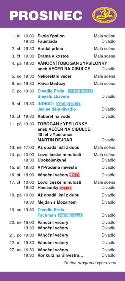 Prosinec v Ypsilonce je v prodeji!