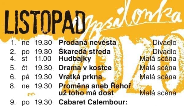 Program na listopad 2020