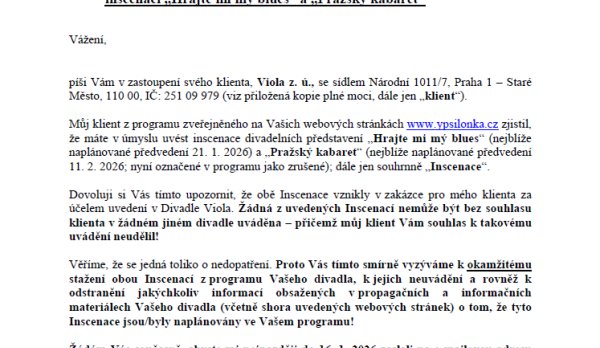 Zrušeno: Hrajte mi mý blues