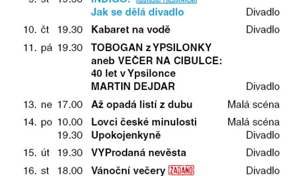 Prosinec v Ypsilonce je v prodeji!